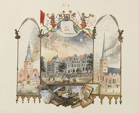  Hamburg - Der Erinnerung Blaetter ... 1835-60 (Senatorenfamilie Johns), dazu 1 hs. Gedichtheft - Altre immagini