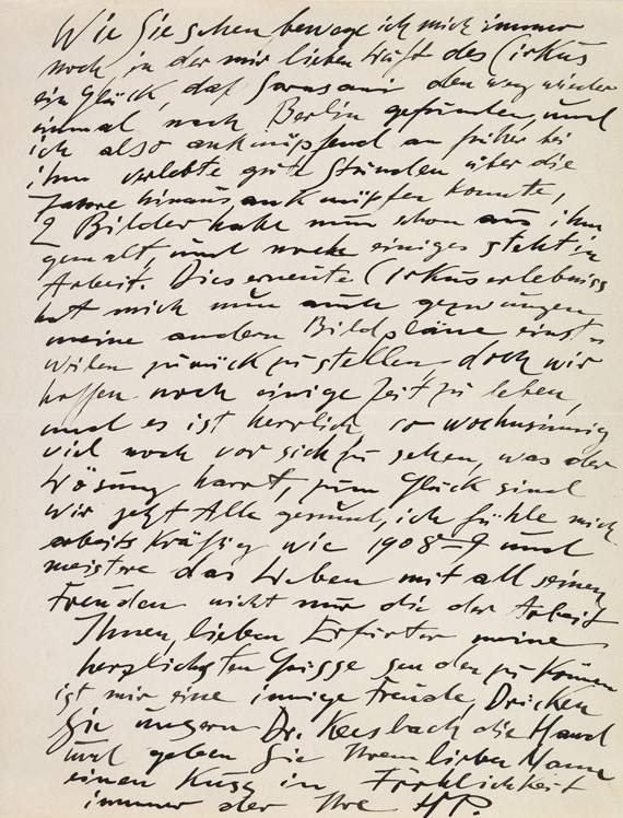 Hermann Max Pechstein - Eigenhändiger Brief mit Orig.-Zeichnung vom 29. Nov. 1920 - Altre immagini