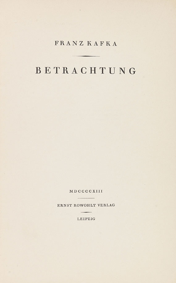 Franz Kafka - Betrachtung