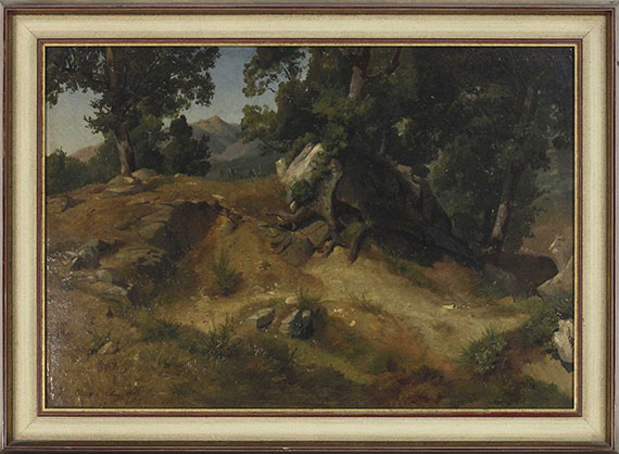 Friedrich Preller d. Ä. - Landschaftsstudie aus Olevano - Cornice