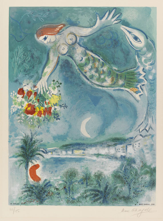 Marc Chagall - Die Sirene und der Fisch