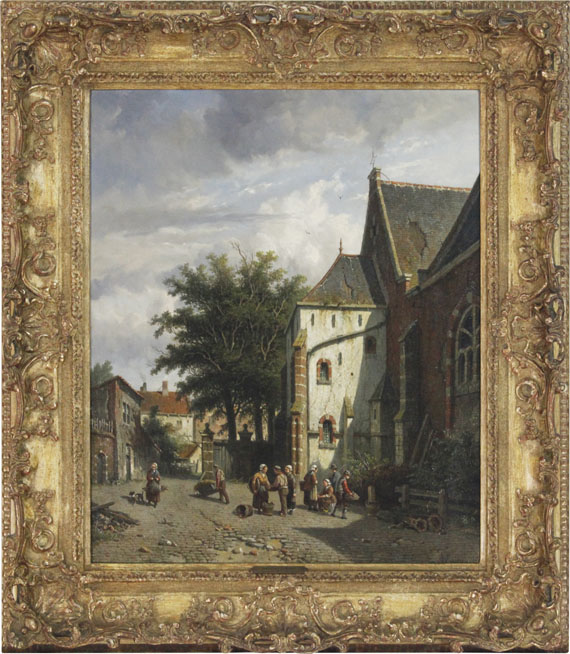 Adrianus Eversen - Achter de Westerkerk in Enkhuizen - Cornice