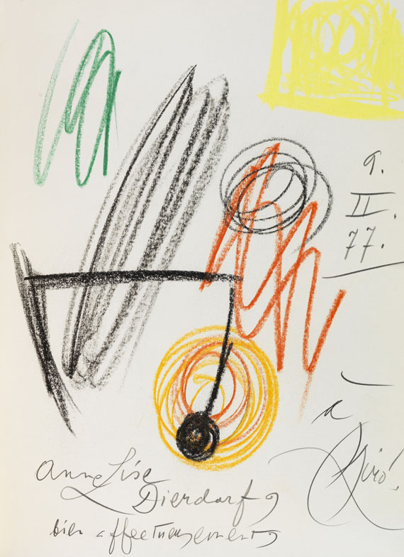 Joan Miró - Lithographe II. Vorblatt mit Orig.-Zeichnung "A Annelise"