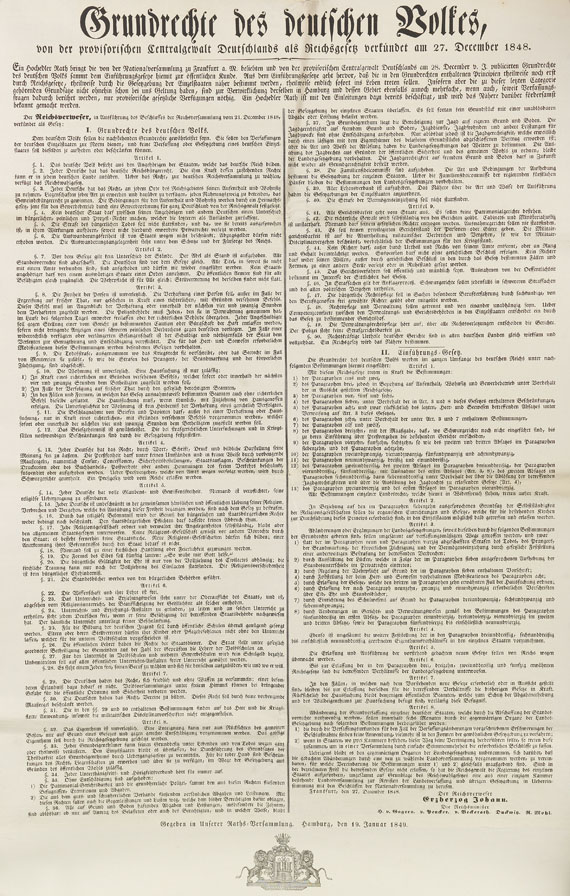 Grundrechte - Grundrechte des deutschen Volkes. Flugblatt