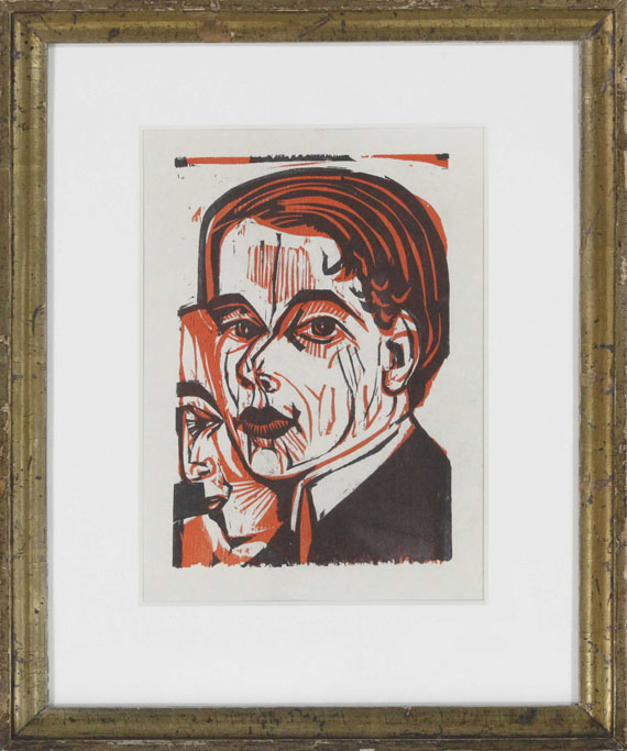 Ernst Ludwig Kirchner - Selbstbildnis mit Frauenprofil - Cornice