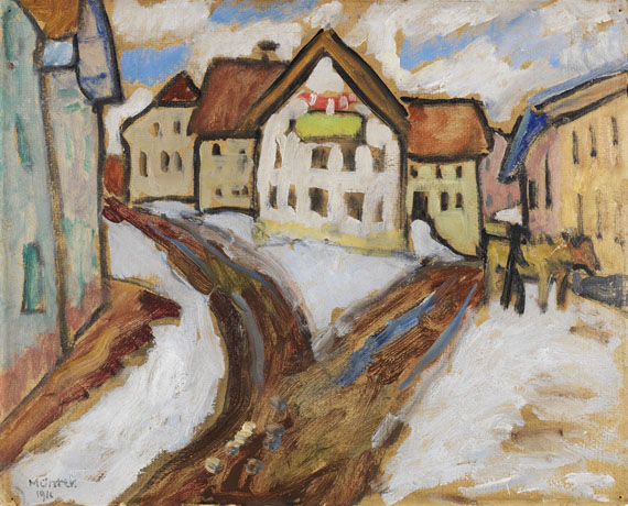 Gabriele Münter - Tauwetter im Dorf (Murnau)