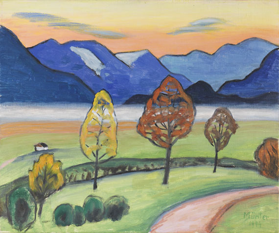 Gabriele Münter - Moor im Herbst (Berglandschaft mit Nebelstreif)