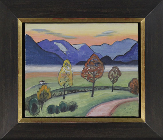 Gabriele Münter - Moor im Herbst (Berglandschaft mit Nebelstreif) - Cornice