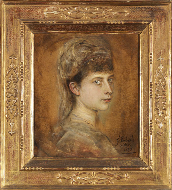 Franz von Lenbach - Charlotte von Meiningen, Prinzessin von Preussen - Cornice