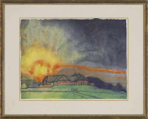 Emil Nolde - Sonnenaufgang über Hof Seebüll - Cornice