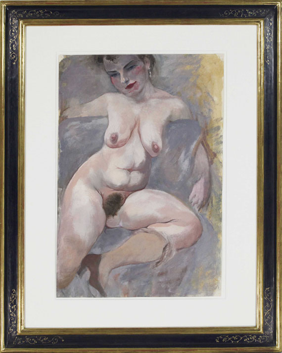 George Grosz - Sitting Female Nude (Die Ehefrau des Künstlers) - Cornice