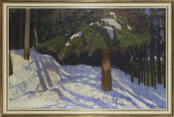 Fritz Overbeck - Tannenwald im Schnee - Cornice