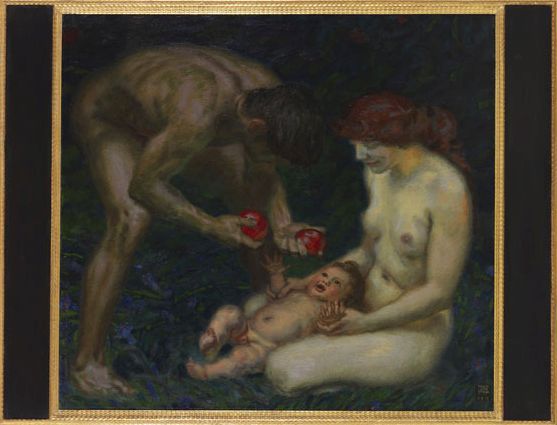 Franz von Stuck - Adam und Eva (Die Familie) - Cornice