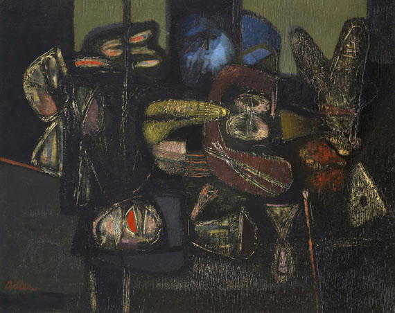 Jankel Adler - Old man looking into a room