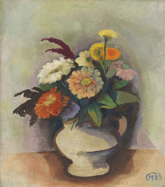 Karl Hofer - Zinnienstrauß in Vase