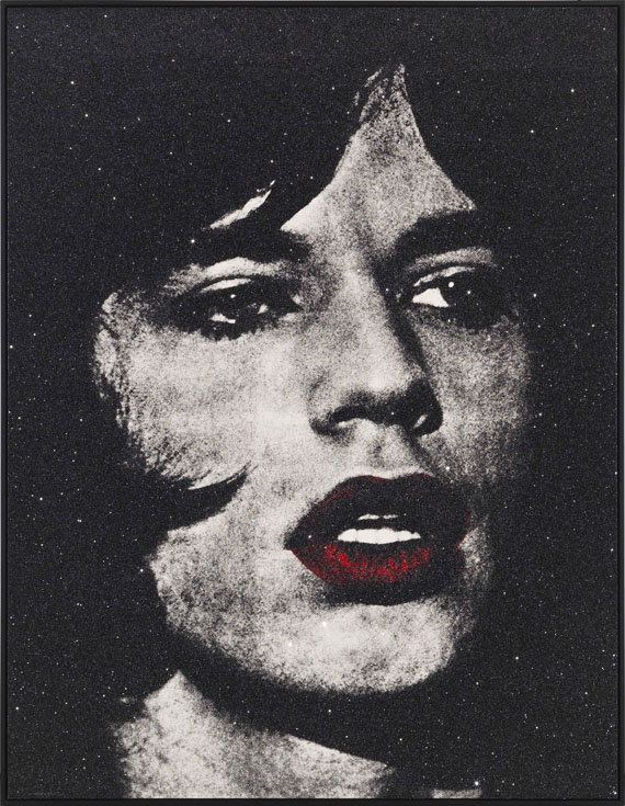 Russell Young - Mick Jagger + red lips / Reggie Kray, Do You Know My Name - Cornice