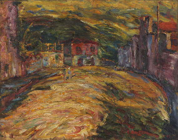 Emil Nolde - Schauspielerin (recto) / Piazza S. Domenico II, Taormina (verso)