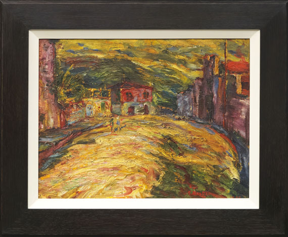 Emil Nolde - Schauspielerin (recto) / Piazza S. Domenico II, Taormina (verso) - Cornice