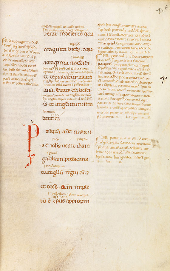  Manuskripte - Markus-Evangelium mit Glossa ordinaria. Pergamenthandschrift, Italien - Altre immagini