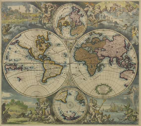  Weltkarte - Nova totius terrarum orbis tabula (Wit/Ottens)