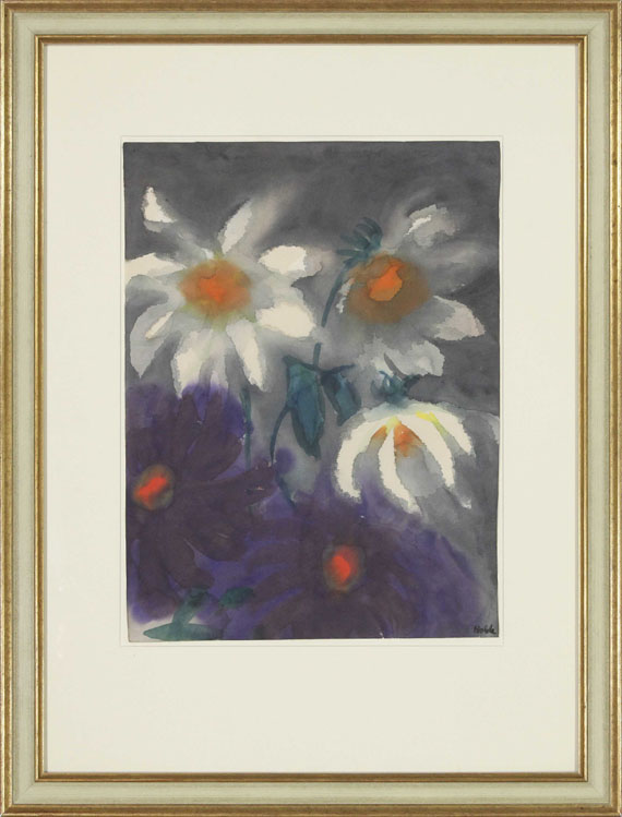 Nolde - Violette und weiße Dahlien