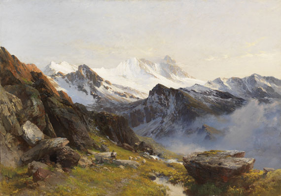 Edward Theodore Compton - Großglockner von der Prager Hütte aus, früh