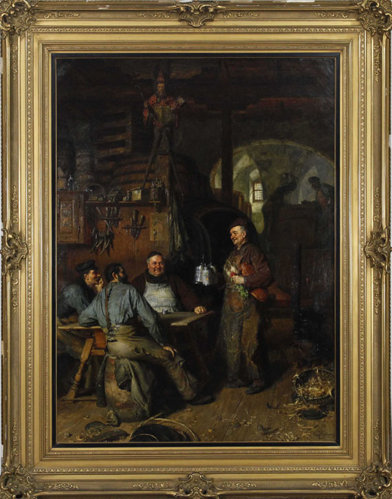 Eduard von Grützner - In der Klosterschäfflerei - Cornice