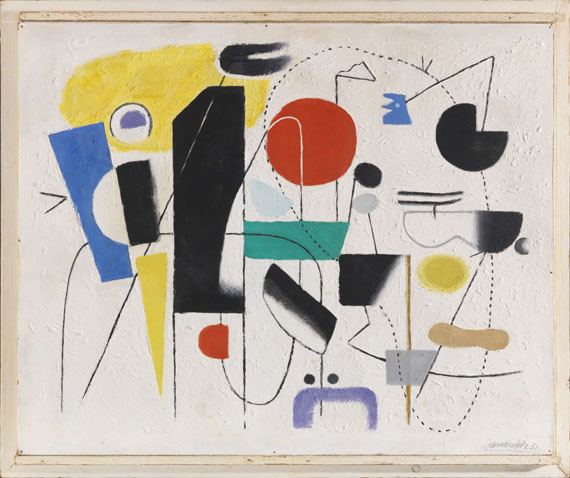 Willi Baumeister - Mit rotem Kreis I - Cornice