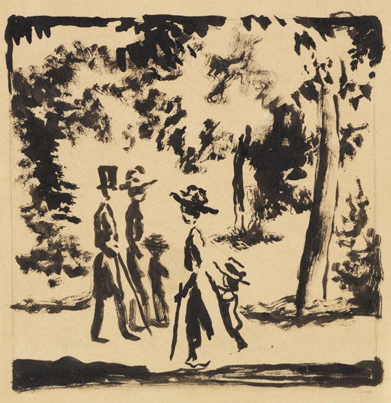 August Macke - Spaziergänger im Park