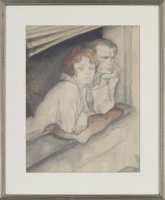 Jeanne Mammen - Paar auf der Fensterbank - Cornice
