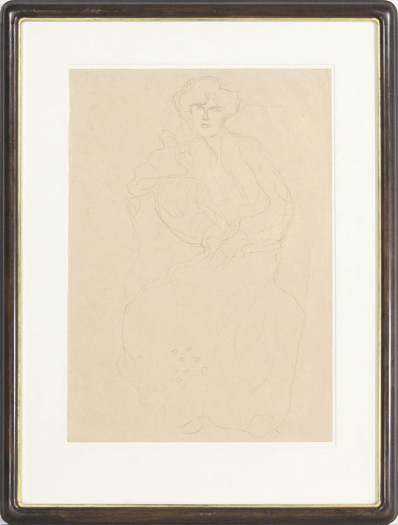 Gustav Klimt - Im Lehnstuhl Sitzende von vorne - Cornice