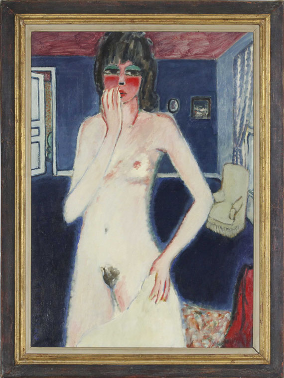 Jean Pierre Cassigneul - Femme nue dans la chambre bleue - Cornice