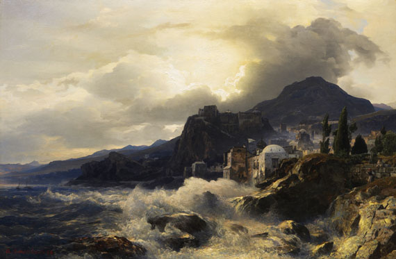 Andreas Achenbach - Abendstimmung an der griechischen Küste