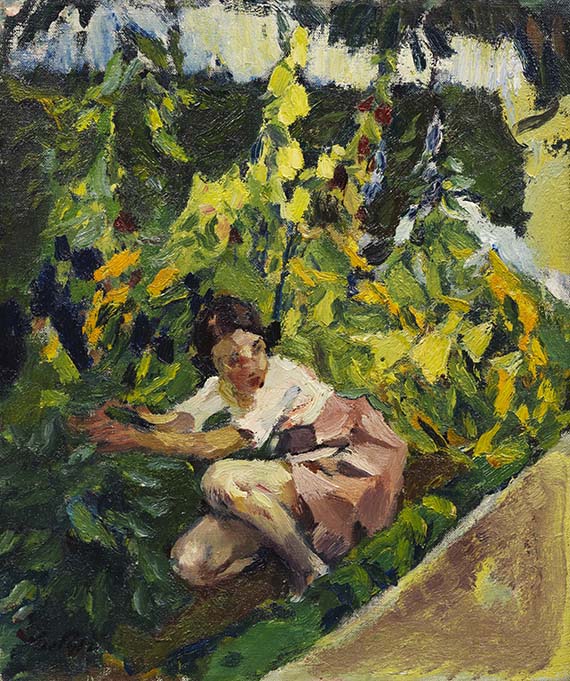 Leo Putz - Toni im Blumenbeet