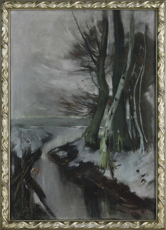 Karl Hagemeister - Märkische Winterlandschaft (Ufer am Wentorf-Graben) - Cornice