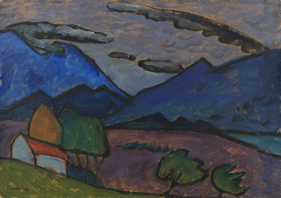 Gabriele Münter - Berglandschaft mit Haus