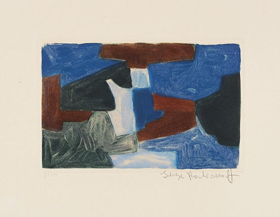 Serge Poliakoff - Composition bleue, verte et brune