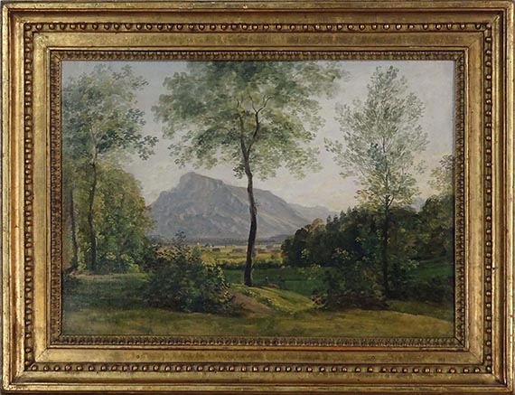 Johann Georg von Dillis - Landschaft mit dem Untersberg bei Salzburg - Cornice