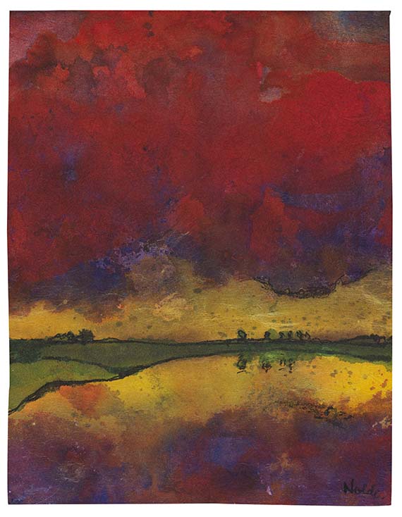 Emil Nolde - See mit Uferlandschaft im Abendlicht