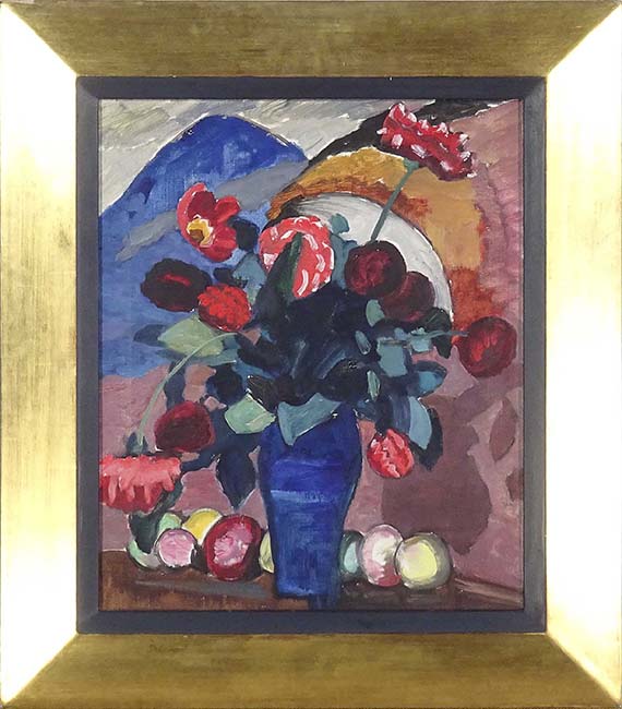 Gabriele Münter - Blumen in blauer Vase - Cornice