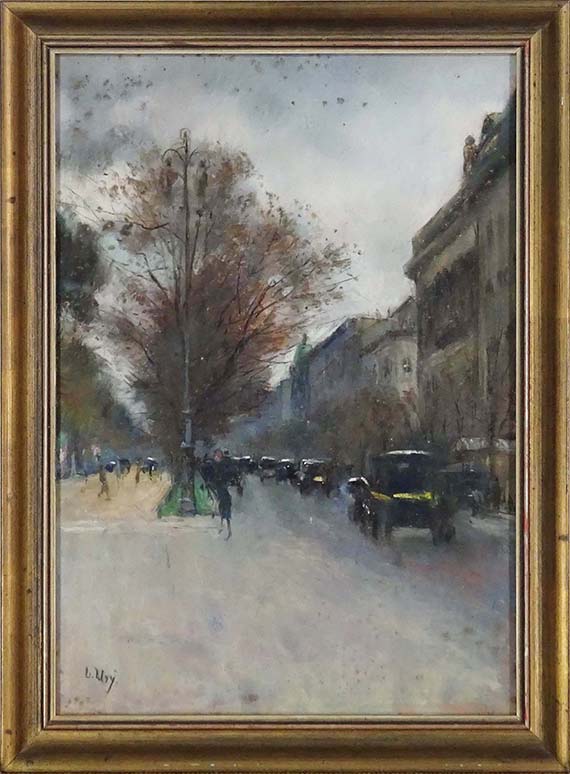 Lesser Ury - Berliner Straßenszene im Herbst (Hotel Adlon, Berlin) - Cornice