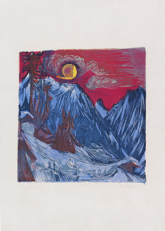 Ernst Ludwig Kirchner - Wintermondnacht – Längmatte bei Monduntergang