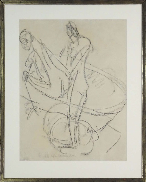 Ernst Ludwig Kirchner - Auf dem Bett sitzendes Mädchen - Cornice