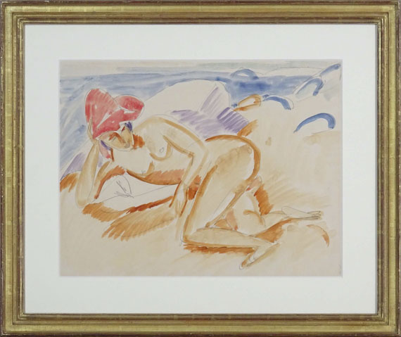 Ernst Ludwig Kirchner - Akt mit rotem Hut - Cornice
