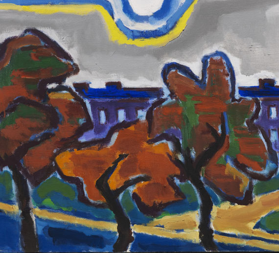 Karl Schmidt-Rottluff - Sonne über Häusern