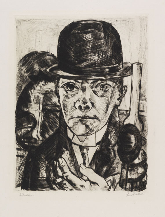 Max Beckmann - Selbstbildnis mit steifem Hut