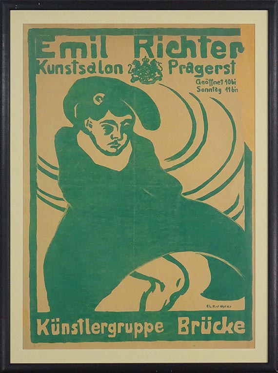 Ernst Ludwig Kirchner - Plakat Emil Richter - Künstlergruppe "Brücke" - Cornice