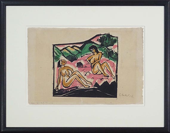 Erich Heckel - Zwei sitzende Frauen - Cornice