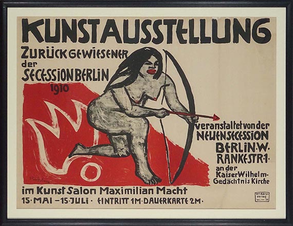 Hermann Max Pechstein - Plakat: Kunstausstellung Zurückgewiesener der Secession Berlin - Cornice