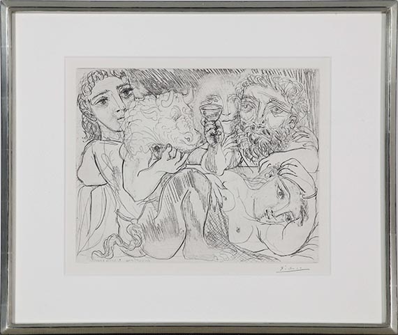 Pablo Picasso - Marie-Thérèse rêvant de métamorphoses (Minotaure, buveur et femmes) - Cornice